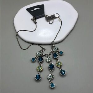 Pilgrim Danish Design bejeweled dangle statement chain dressy drape necklace.